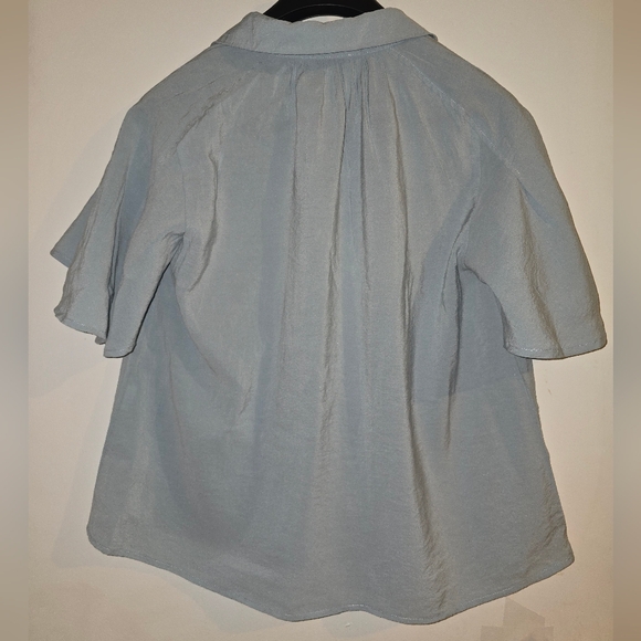See You Soon Light Blue Blouse Sz MED. 19 PTP 24 L - Picture 3 of 3